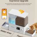 Rojeco 36Cups/8.5L WiFi Automatic Cat Feeder and Gravity Water Dispenser,Stainless Steel Bowls 2-in-1 Large Capacity 5L Food Dispenser with APP and 3.5L Water Fountain for Pets,Dogs,Puppies,Kittens
