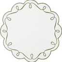 16.5 Inch Ribbon Twirl Embroidery Round Placemats Set of 4, Scalloped Round Table Mats for Party Kitchen Dining Decoration, Green