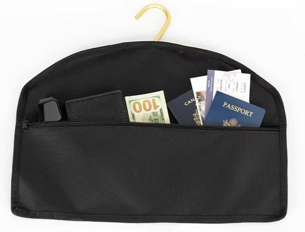 Secret Stash Coat Hanger Safe - Hanger Diversion Safe with Hidden Pocket for Cash Credit Cards & Valuables | Fits Hanging Clothes Secret Safe Home and Travel Money Hide Bag Hiding Documents (1)