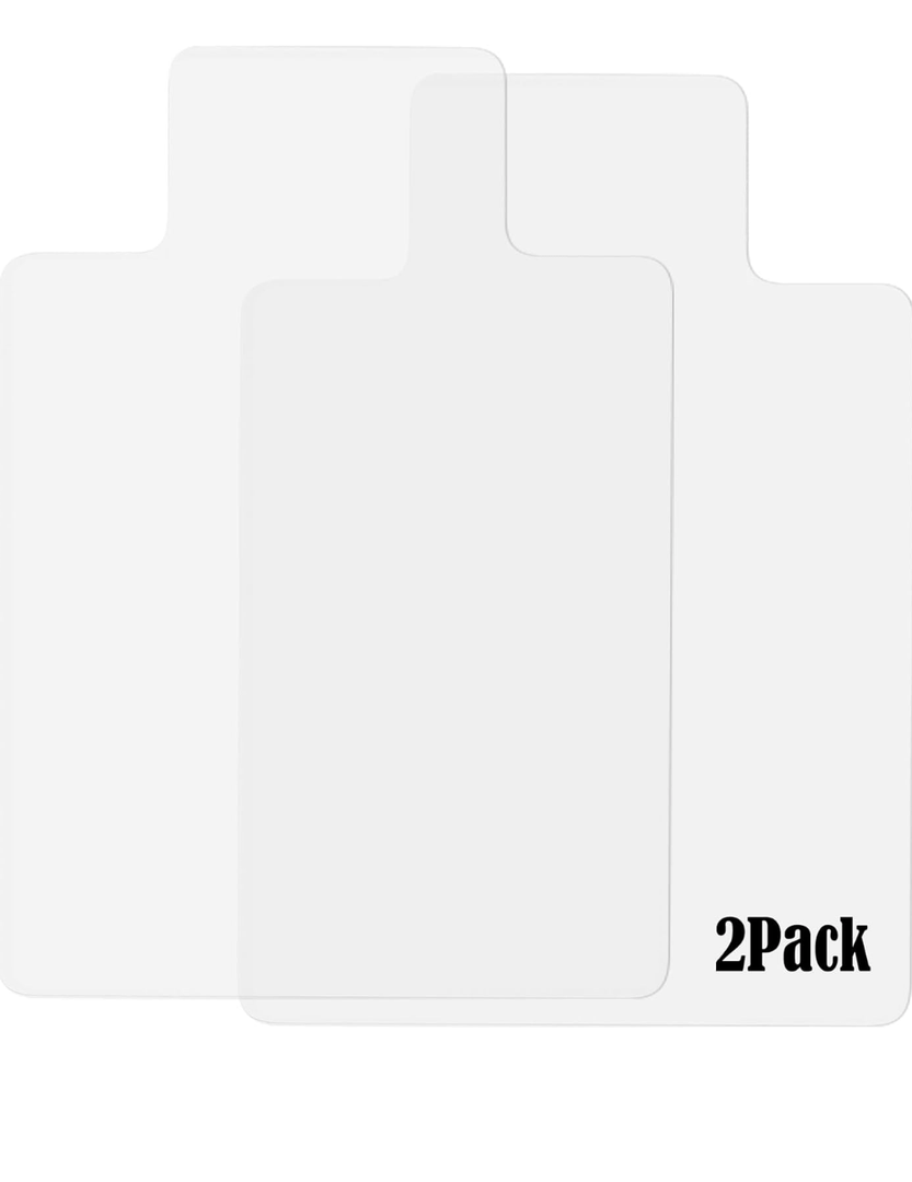 Quapkatt Tempered Glass Chair Mat for Hard Floors - 36"" x 48"" InchesClear Desk Chair Mat for Hardwood Floors 2PCS, CMat-2p