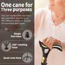 Smart Alarm Walking Cane for Men & Women, Telescopic and Adjustable Walking Sticks for Seniors, USB Direct Charge, with LED Light, One Cane for Three Purposes, Light and Stable