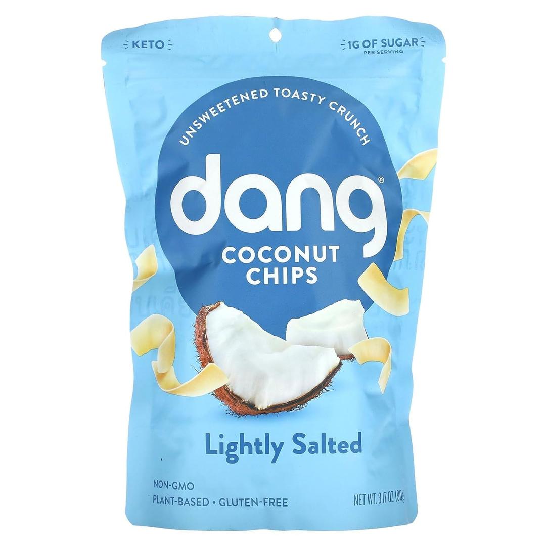 DANG Keto Toasted Coconut Chips | Lightly Salted Unsweetened | 1 Pack | Keto Certified, Vegan, Gluten Free, Paleo Friendly, Non Gmo, Healthy Snacks Made With Whole Foods | 3.17 Oz Resealable Bags