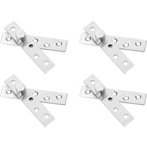 uxcell 4 Pcs Invisible Door Pivot Hinge, Hidden Door Hinge, 180 Degree Rotation Concealing Hinge for Secret Door, Bookcase, Swinging Door, 3.74 Inch