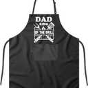 Funny Grill Apron for Men, Fathers Day Apron Gifts for Dad Papa, Husband Grandpa with Pockets