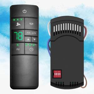 Universal Ceiling Fan Thermostatic Remote Control Kit Replacement for Hampton Bay Home Decorators Collection 68108, 98108, HD3 2AAZP TR220A KUJCE10318 HD3 Light Dimmer with Wall Holder Mount