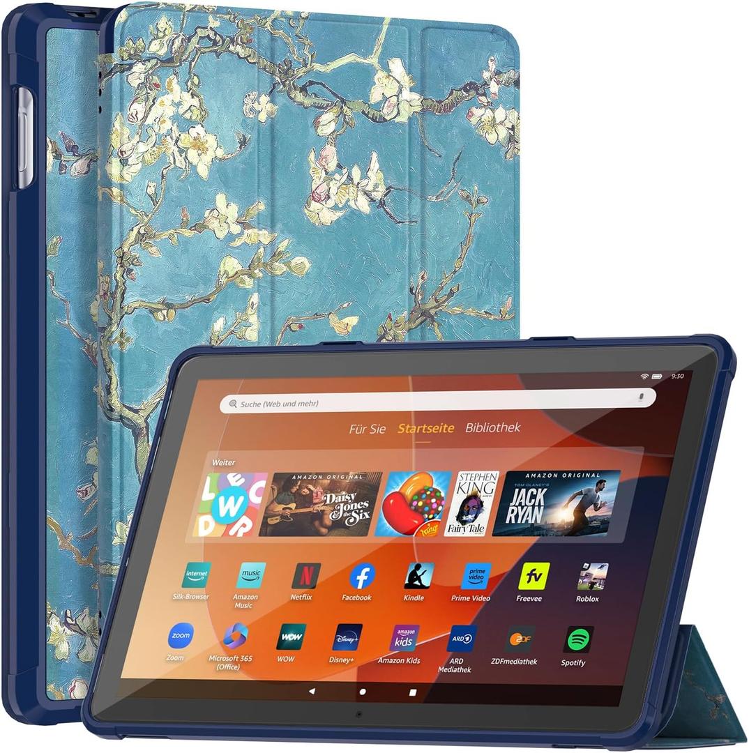All-New 10 Tablet & 10 Plus Case(13th Generation, 2023Release) Incompatible with Samsung iPad Ultra Lightweight DJ&RPPQ Slim Shell Stand Cover Auto Wake/Sleep -Blossom