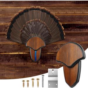 Turkey Fan Mount Kit, Wooden Turkey Tail Mount for Hunting Assemble Display, Easy to Install Hunting Accessories Kit, Hunter Gifts