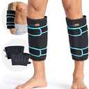 SuzziPad 360° Cold Pack for Calf, Shin, Arm & Elbow – Ice Wrap with Dual-Cover Design, Adjustable Velcro Straps, Leakproof & Reusable Cold Compress for Post-Workout Recovery (2 Packs), Black