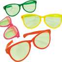 Fun Express Jumbo Giant Sunglasses - Set of 12 Wacky Oversized Pairs - Novelty Clown Glasses and Photo Booth Party Props