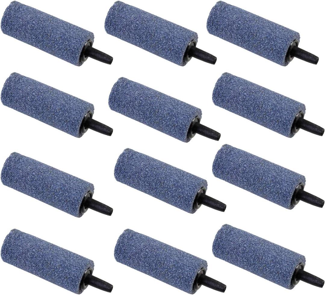 AQUANEAT Aquarium Air Stones 2 inch 12 Pack, Bubble Stone, Aerator Bubble Diffuser, Air Pump Accessories for Aquariums, Fish Tanks, and Hydroponics