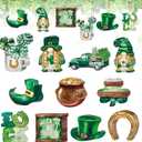 36Pcs St. Patrick's Day Wooden Ornaments Set Irish Day Tree Hanging Ornaments Good Luck Decorations for St. Patrick's Day Tree Docor Home Party