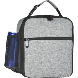 Lunch Box for Men - Reusable Lunch Bag Men Adult Women- Insulated Small LunchBox (Grey) (Gray)