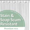 Barossa Design Plastic Shower Liner Clear - Premium PEVA Shower Curtain Liner with Rustproof Grommets and 3 Magnets, Waterproof Cute Lightweight Standard Size Bathroom Curtains - Clear