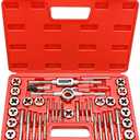 EFFICERE 40-Piece Premium Tap and Die Set, Metric Screw Threads M3, M4, M5, M6, M7, M8, M10, M12, Both Coarse and Fine Types | Essential Threading Tool Kit with Complete Handles, Accessories and Case