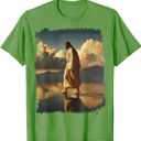 Jesus Christ Walking on Water Christian Bible Graphic Tees T-Shirt Large