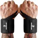VINSGUIR 21'' Elastic Wrist Wraps for Weightlifting and Working Out(USPA Approved), Breathable Gym Wrist Sraps for Weightlifting with Thumb Loop and Left/Right Tabs, Wrist Brace for Wrist Support and Protection, Men and Women (Pair)