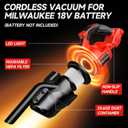 Cordless Vacuum for Milwaukee M18 Battery, Handheld Vacuum Cleaner for Home Pet Hair Car, 5-in-1 Portable Shop Vac with 2 Washable HEPA Filter, 4 Multi Nozzle (Battery Not Included)