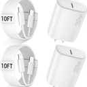 iPhone 17 16 15 Pro Max Charger Fast Charging, 10 FT iPhone 17 Charging Cable Long USB C 10FT Cord with 20W PD Fast iPhone 17 Pro Max Chargers Block for Apple iPhone 17/17 Pro Max/17 Air/16/15, iPad (White)