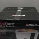 2pack Mueller UltraToast Full Stainless Steel Toaster 4 Slice, Long Extra-Wide Slots for Bagels and Waffles, 6 Browning Levels, LED Display, Cancel/Defrost/Reheat Functions & Removable Tray, Kitchen Gadgets