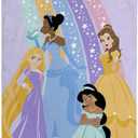Jay Franco Disney Princess Rainbow Bath/Pool/Beach Towel - Super Soft & Absorbent Fade Resistant Cotton Towel Features Belle, Rapunzel, Jasmine, & Tiana - Measures 28 x 58 inches