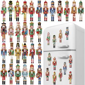 30 Pcs Diamond Art Nutcrackers Magnet Kits for Christmas DIY Nutcrackers King and Soldier Figures Diamond Painting Magnets for Crafts Gifts Home Decors
