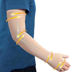 Medical Compression Arm Sleeve with Silicone Dot&Gauntlet for Women Men,20-30 mmHg Graduated Compression Full Arm Support for Edema,Post Surgery Recovery,Swelling,Pain Relief(Medium,Single)