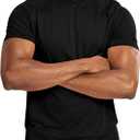 Zengjo Mens Workout Shirts Quick Dry Short Sleeve Athletic Running Gym T Shirt (X-Large, Black)