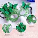 Butterfly Masquerade Mask for Women Lace Venetian Masks Halloween Mardi Gras Party Prom (Green)