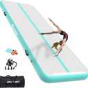 AKSPORT Gymnastics Air Mat Tumble Track Tumbling Mat Inflatable Floor Mats with Air Pump for Home Use/Tumble/Gym/Training/Cheerleading/Parkour/Beach/Park/Water (10ftx3.3ftx4inch, Mint Green)