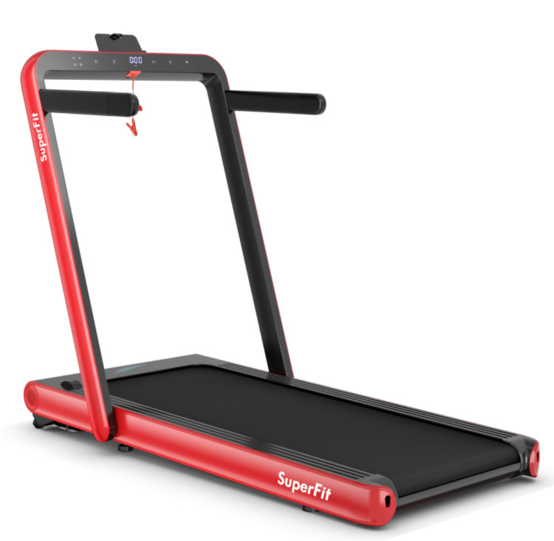 4.75HP 2 In 1 Folding Treadmill W/Remote APP Control - Red
