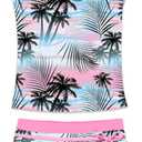 Little Girls' Summer Swimwear Two Piece Boyshort Tankini Kids Swimsuit (5-6 Years, Coco)