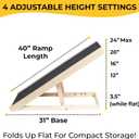 Alpha Paw Pawramp - The Original Dog Ramp for Couch & Bed - Foldable & Portable Pet Ramp for Small & Large Dogs (up to 80 lbs), 4 Adjustable Heights, Senior Dog Friendly, Natural Finnish Wood