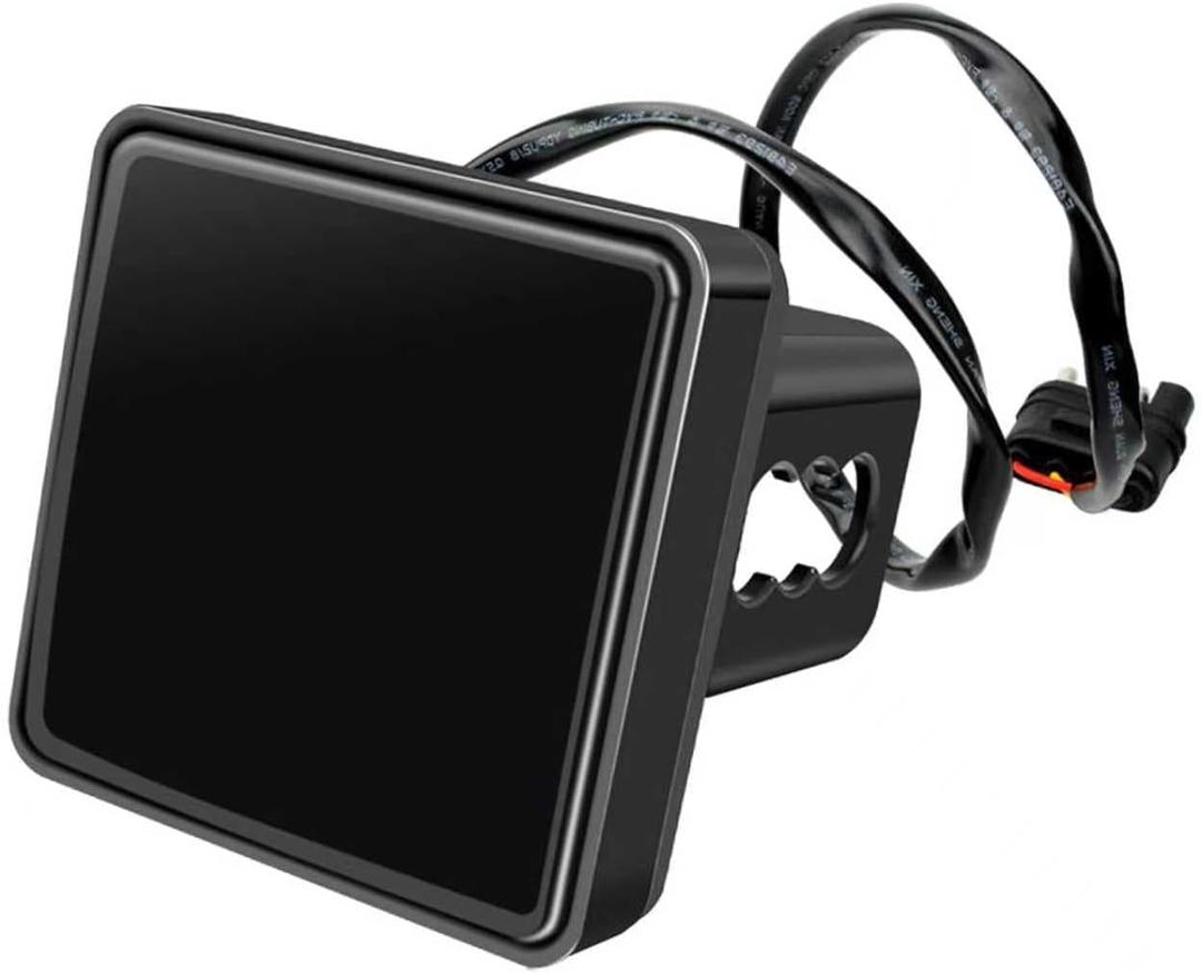 1 PC Trailer Hitch Cover, Universal 15 LED Super Waterproof Bright Smoked Lens Square Tail Light for 2" Receiver, Plug and Play Warning Light, External Accessories for Truck, SUV, RV (Black)