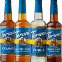 Torani Sugar Free Flavored Drink Syrup Coffee Favorites Variety Pack, Caramel, Peanut Butter Cup, Vanilla & Brown Sugar Cinnamon, 25.4 fl oz (Set of 4) EXP. 10/15/27
