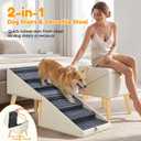 22.8" H Dog Stairs for High Bed, 6-Step Non-Slip Dog Ramp for Bed