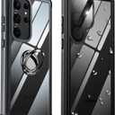 Suitable for Samsung Galaxy S23 Ultra 5G Waterproof Case 2 Pieces, Heavy-Duty Military Grade Drop Protection,Shockproof Protective Case,Black+Clear
