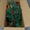 Best Choice Products 4.5ft Pre-Lit Pre-Decorated Spruce Hinged Artificial Christmas Tree w/ 398 Tips, Pinecones, Berries, 150 Lights, Metal Base