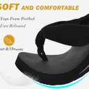 KuaiLu Flip Flops for Women with Arch Support Yoga Mat Comfortable Summer Beach Walking Thong Cushion Sandals Slip On Indoor Outdoor (8, Black)