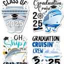 Hoteam 4 Pcs Large Graduation Cruise Door Decorations Magnetic 2025 Graduation Magnets Big Congrats Grad Cruise Ship Duck Refrigerator Magnets for Carnival Cruise Cabin Stateroom(Cruise Ship 2025)