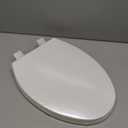 Elongated Toilet Seat, 18.5 Soft/Slow Close Oval (Oblong) Toilet Seat for Elongated Toilets, No-Slam Quiet-Close Lid, Easy-to-Install & Clean, Durable Never-Loosen White Plastic Seat