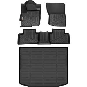 Binmotor-Floor Mats & Cargo Liner for Mitsubishi Outlander Sport 2011-2024 2025 (Onlyfor 5 Seater), All Weather Car Floor Mat for Outlander Sport Accessories TPE Liners Cargo Trunk Mat