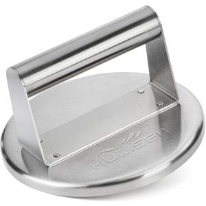 HULISEN Burger Press with Lip, Stainless Steel Burger Smasher, 6 Inch Hamburger Grill Press for Flattening Hamburger Patty, Smashing Burger, BBQ Griddle Cooking Tool, Griddle Accessories Kit