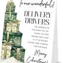 Christmas Delivery Driver Thank You Tabletop Sign, To Our Amazing Delivery Drivers, Include One 811 Sign with holder, Christmas Decoration Supplies, Winter Holiday Deliverys Driver Snack Decor - WZ09