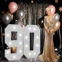 imprsv Marquee Numbers Large 90th-Birthday Decorations: 3ft Light up Number Balloon for Party Big 90 Year Old Women Men Birthday Decoration Anniversary Foam Board Wall Number 90
