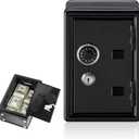 Metal Box for Gamblers with Combination Lock and Drawer, Decorative Security Cash Box for Money Jewelry Storage, Locking Coin Bank for Casino Home Office, Cafe Tip Jar & Birthday Gift