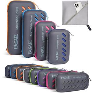 BAGAIL Camping Towel with EVA Case, Compact & Ultra Soft Microfiber Travel Towel - Super Absorbent & Lightweight Quick Dry Towels for Sports, Beach, Gym, Backpacking, Hiking and Yoga, S