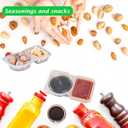 2 x 16Pcs Double Compartment Snack Containers, Reusable with Lid, 2 Compartment Lunch Box, Travel Size Condiments, Sauce Containers