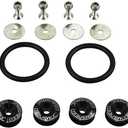 JDMSPEED Black Universal CNC Billet Bumper Trunk Quick Release Fastener Kit