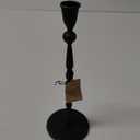 Creative Co-Op Decorative Hand-Forged Metal Taper Holder, Black (4" Round x 12"H)