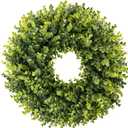 Christmas Boxwood Wreath Door Wreath 16-18In Christmas Door Wreaths for Front DoorWreath Winter Spring Summer Indoor OutdoorWreath Farmhouse Artificial Greenery Wreaths Home Decoraction